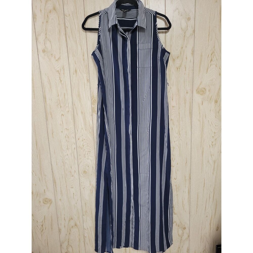 Millenium Blue And White Striped Button Down Shir… - image 1